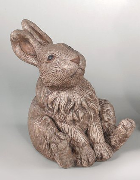 Cheerful Rabbit Garden Statue Easter Bunny Whimsical Statuary Realistic